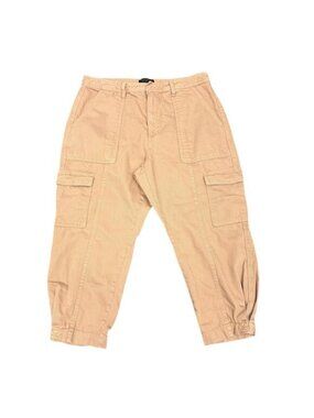 Banana Republic Petite 16 High-Rise Tapered Utility Pants Iced Latte Cotton Carg